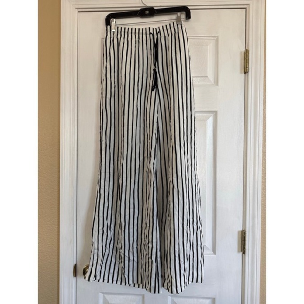 Lauren Ralph Lauren Womens Striped Wide Leg Pants M Comfort Office Career Work - Picture 2 of 6